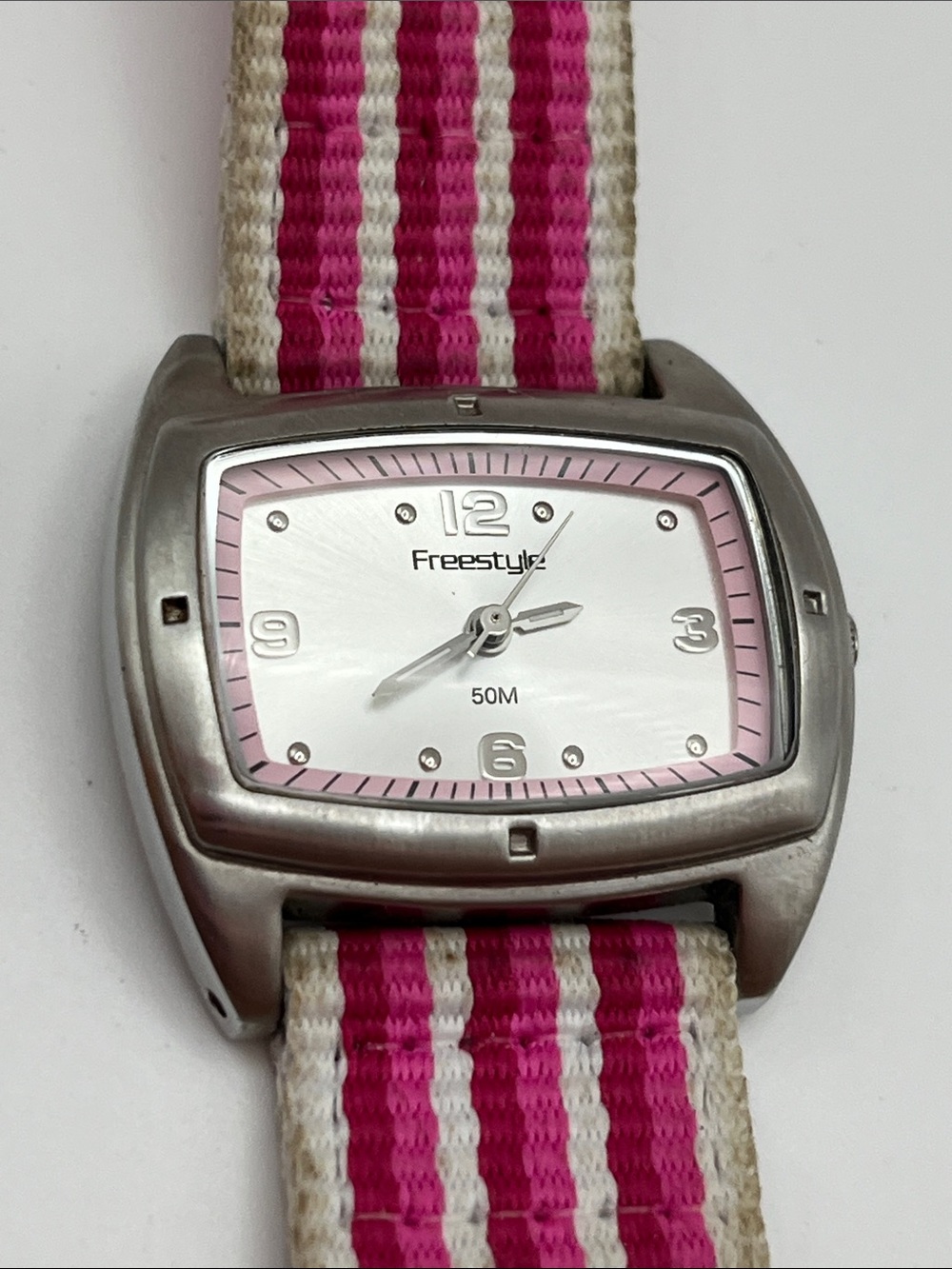 Freestyle Pink and White Stripe Ladies Sport Watch